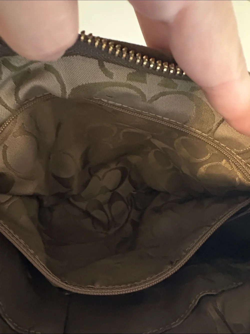 Coach Classic Brown Suede Hobo Handbag with Dark Leather Trim